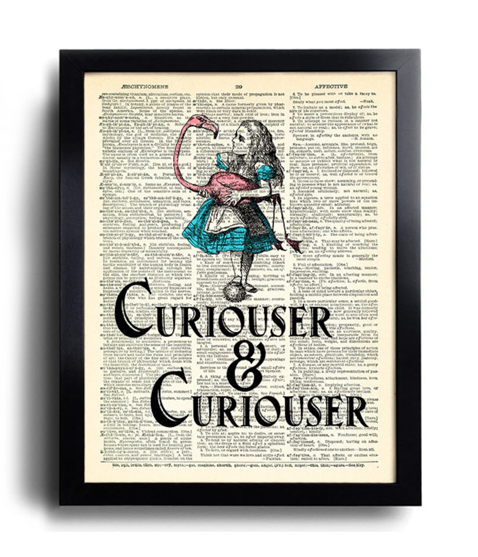 Alice in Wonderland Curiouser and Curiouser Quote, Alice Wall Decor
