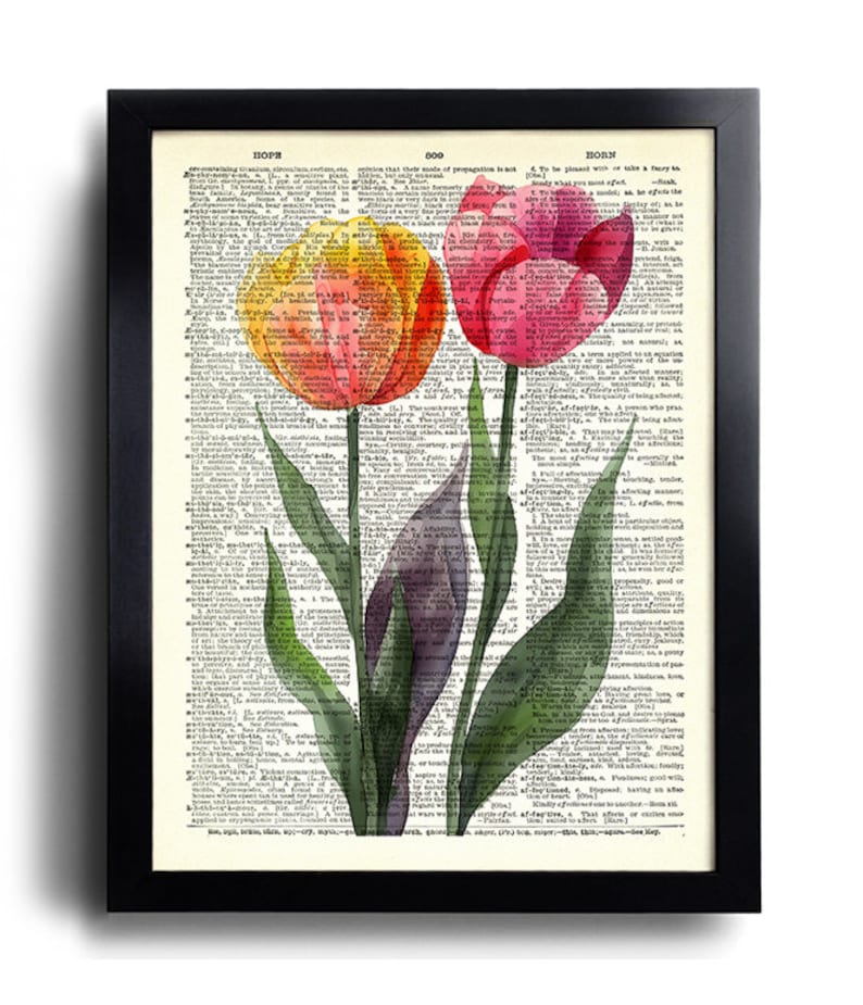Tulip Print Set of 6 Tulip Flowers Wall Art Tulip Flower Poster ...