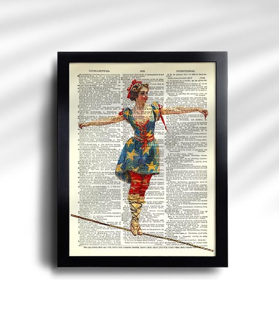 Vintage Circus Print Set of 6 Circus Acrobats Poster Acrobat Women