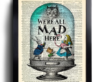 Alice in Wonderland Wrapping Paper We're All Mad Here Gift Wrap