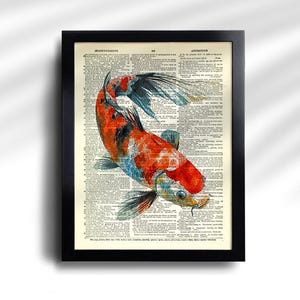 Koi Fish Print Koi Fish Art Print Set of 6 Prints Koi Wall Art Japanese Print, Koi Fish Wall Decor Koi Fish Painting Koi Fish Poster 732 image 2