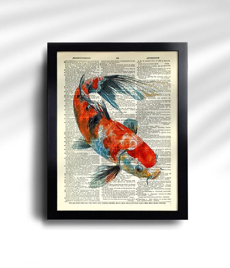 Koi Fish Print Koi Fish Art Print Set of 6 Prints Koi Wall Art Japanese Print, Koi Fish Wall Decor Koi Fish Painting Koi Fish Poster 732 image 2