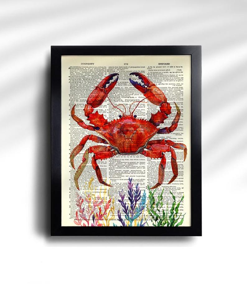 Juego de 6 láminas de vida marina, arte de pared de vida marina, juego de regalo de calamares, decoración de pared de baño de pulpos, póster de vida marina, póster náutico de caballito de mar 810 imagen 6