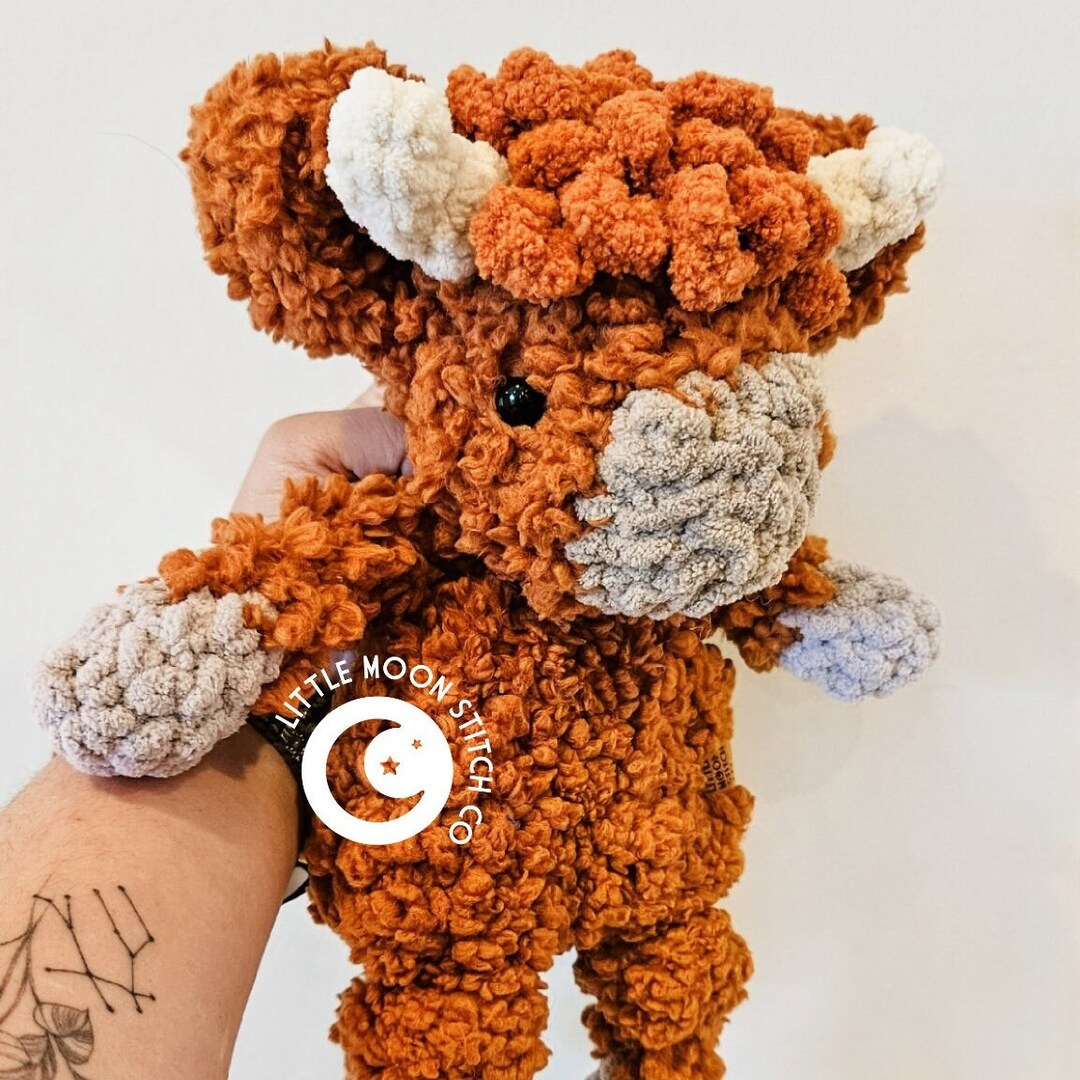 Highland Cow Snuggler Highland Cow Lovey Crochet Highland Cow Furry ...
