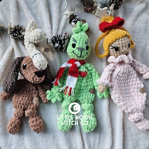 Grinchy Crew Snugglers | Mean One Loveys | Crochet Grinch Cindy Lou Max (READY TO SHIP)