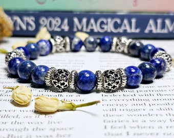 Sodalite Crystal Intention Bracelet | Unique Artisan Jewelry | Crystals for Logic & Intuition | Gifts for Sagittarius