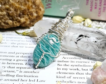 Amazonite Crystal Necklace | Healing Gemstone Jewelry | Crystals for Optimism & Authenticity |  Joy for Life | AM211