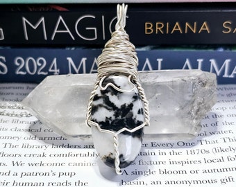 White Buffalo Turquoise Necklace | Wire Wrapped Jewelry | Native American Talisman | Aquarius, Taurus Sagittarius | WBT54