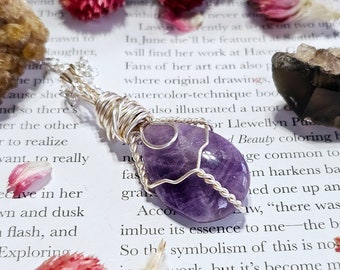 Chevron Amethyst Crystal Necklace | Healing Gemstone Jewelry | Crystals for Courage &  Inner Strength | CA827