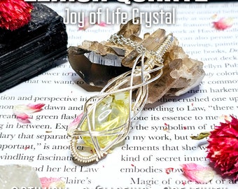 Lemon Quartz Necklace | Ouro Verde Quartz | Crystals for Focus & Optimism | Wire Wrapped Jewelry | Gifts for Gemini | LQ122