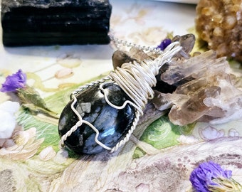 Wire Wrapped Que Sera Stone Necklace |  Powerful Uplifting Talisman | The Melody Stone | Life Force Energy | QS218