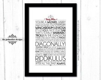 harry potter words etsy