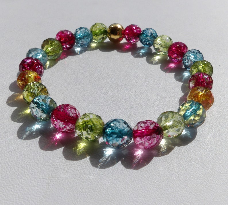 Multi-coloured Quartz Bracelet With Detachable Heart Charm - Etsy