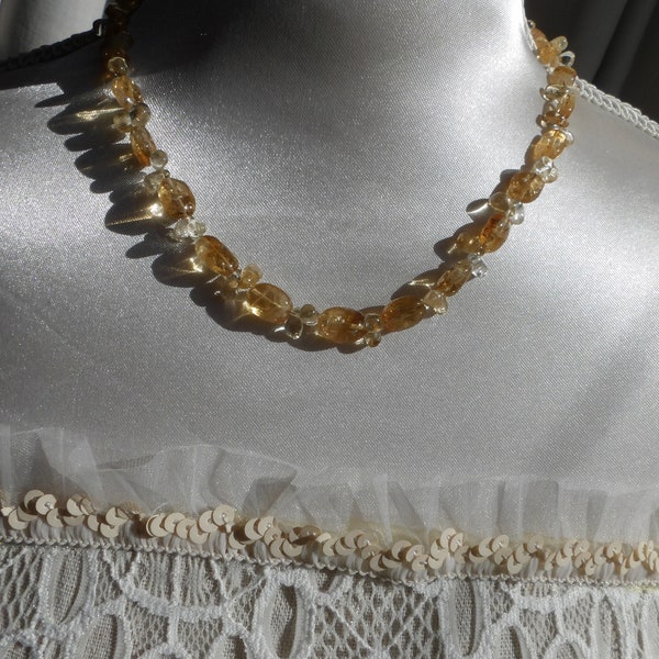 Golden citrine necklace