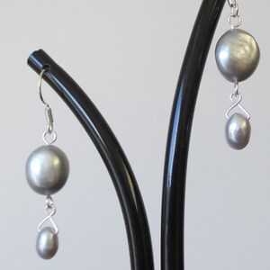 Silver pearl earrings