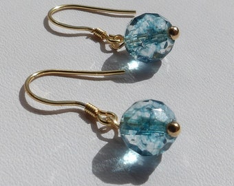 Sparkly blue quartz earrings