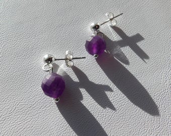 Amethyst ("frosted") earrings