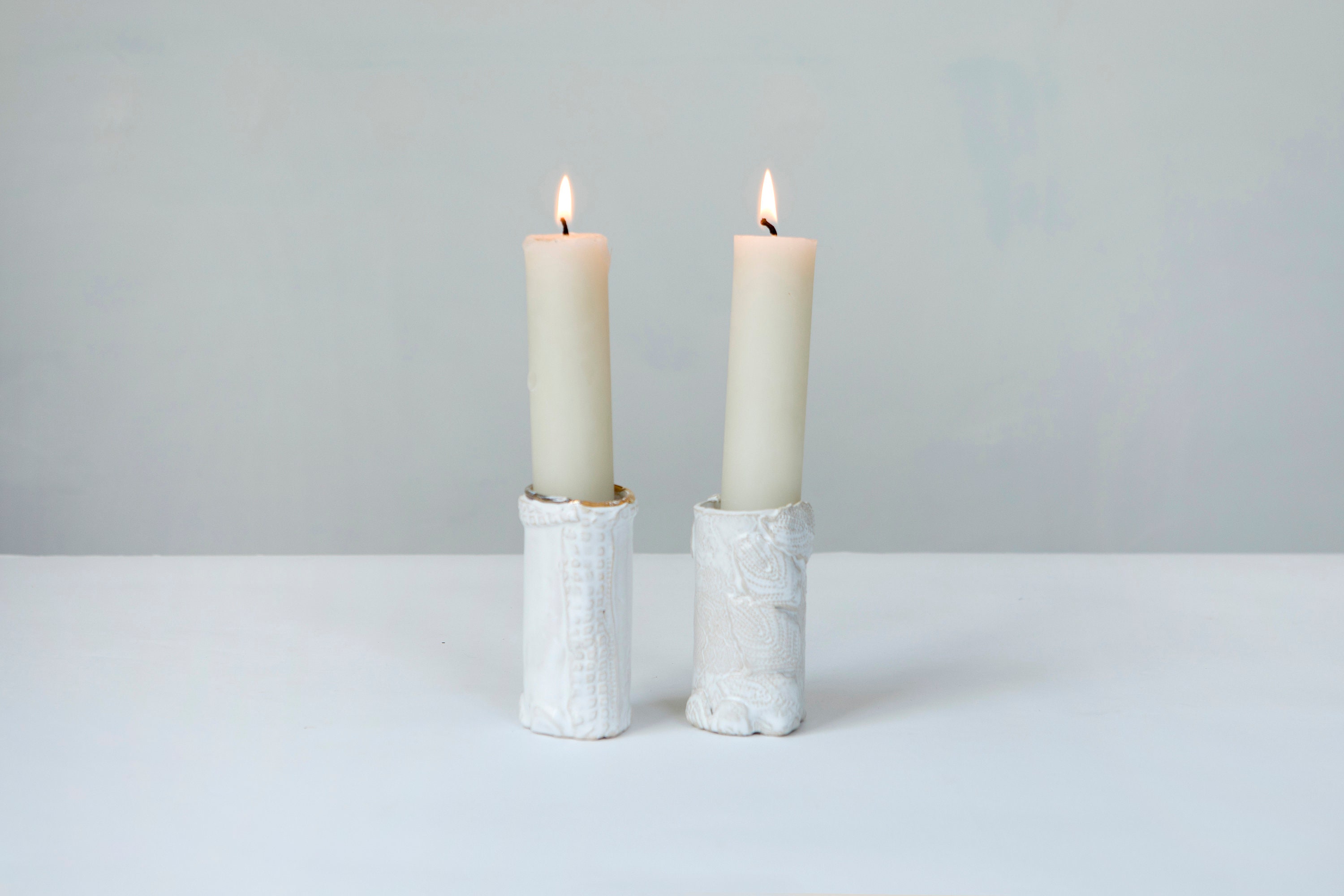 White Ceramic Candlestick Holder Handmade Small Candlestick Etsy