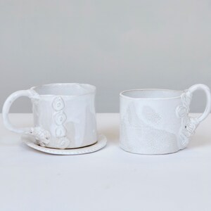 L Mug Unique tea mugone of a kind coffee mug ceramic muglaced ceramic mug boho white ceramic mugholds 450ml image 4