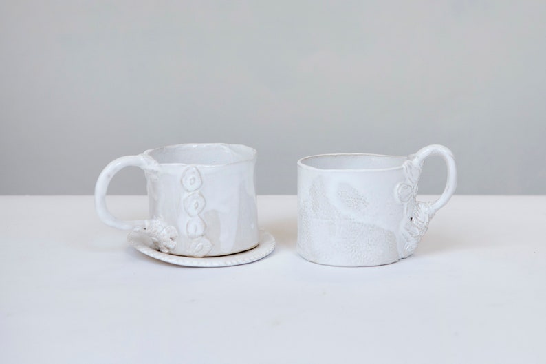 L Mug Unique tea mugone of a kind coffee mug ceramic muglaced ceramic mug boho white ceramic mugholds 450ml image 4