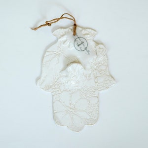 Ceramic Hamsa Wall Hanging | Hamsa Hand Art | Hand of Fatima | Boho Handmade Wall Decor