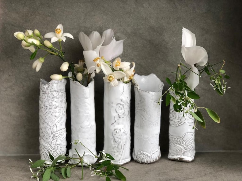 White Ceramic Candlestick Holder Handmade Small Candlestick Etsy