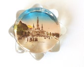 Lourdes. Vintage paperweight. Souvenir paperweight. Glass paperweight. French paperweight. Collectible glass. Paperweight. Vintage office.