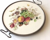 Transferware. Ironstone. Antique tray. Plateau. Perfume display. Vanity display. Perfume stand. Cheese plate. Antique butterfly.