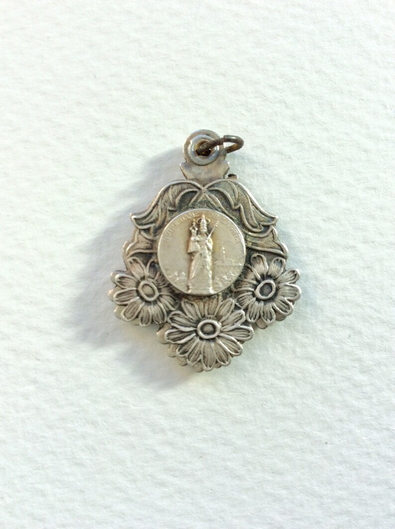 Momento mori Vintage locket. Religious medal Religious locket Sliding locket French medallion French locket Mourning jewelry