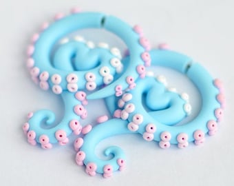 Yami Kawaii Tentakel Ohrringe Fake Gauge Und Plugs Menhera Fairy Kei Anime Ohrringe Pastel Goth Harajuku Zubehör Oktopus Ohr tapers