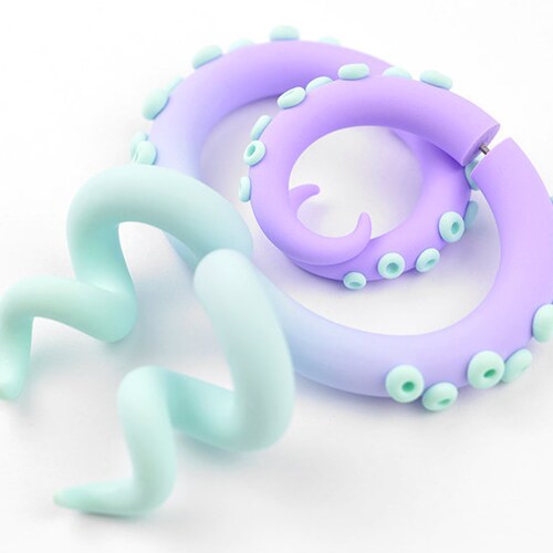 Menhera Fairy Kei Yami Kawaii Tentacle Earrings Pastel Creepy Etsy