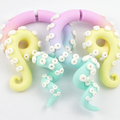 Menhera Fairy Kei Yami Kawaii Tentacle Earrings Pastel Creepy Etsy
