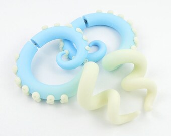 Menhera Fairy Kei Yami Kawaii Tentacle Earrings Pastel Creepy Jewelry Harajuku Gauge Plug Goth Ear Hangers Kpop Anime Decora Octopus