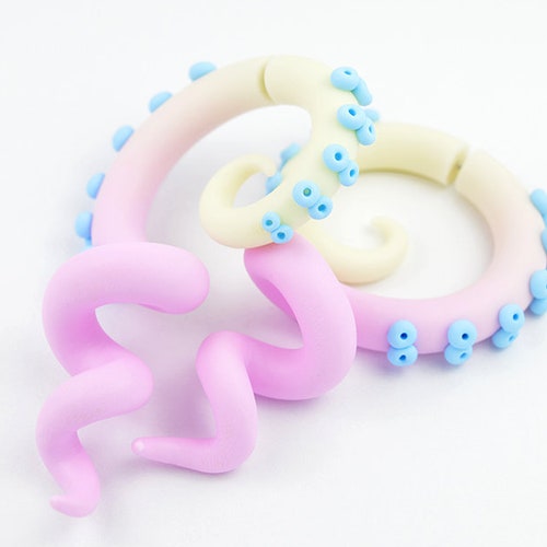 Menhera Fairy Kei Yami Kawaii Tentacle Earrings Pastel Creepy Etsy