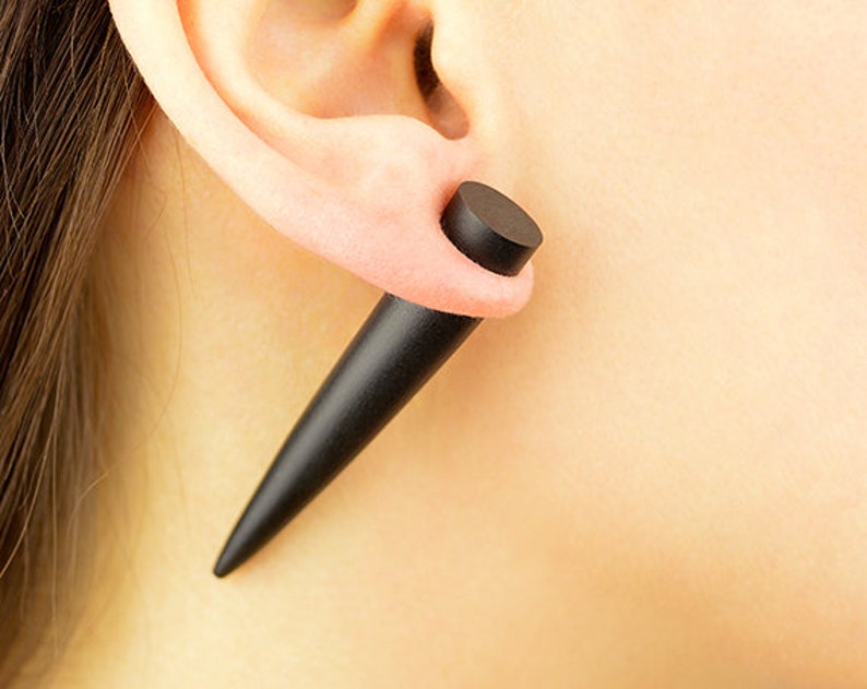 Fake Taper Earrings Matte Round Studs Fake Ear Taper Faux Etsy