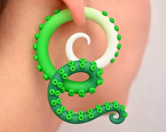 Tentacle Earrings Costume Tentacle Earrings For Halloween Cosplay St. Patrick's Day Earrings Peter Pan