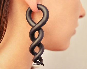 Fake Gauge Earrings Double Helix Spiral Boho Taper Hanger Anime Earrings 2g 1g 0g 00g 000g 7/16 0000g 1/2 9/16 5/8