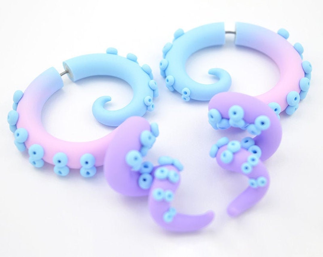 Tentacle Earrings Anime Earrings Yami Kawaii Harajuku Accessories