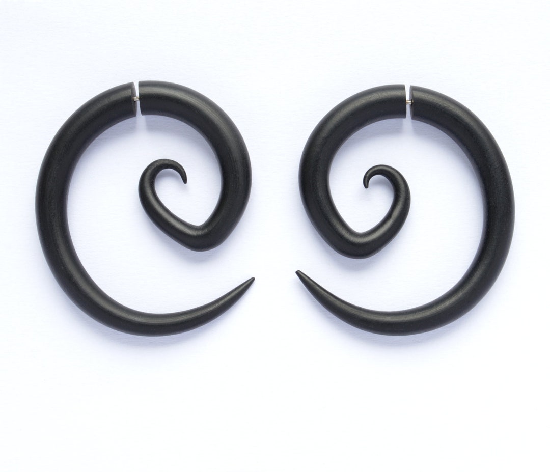Spiral Earrings Fake Gauges Real Gauges Tribal Earrings Anime Boho