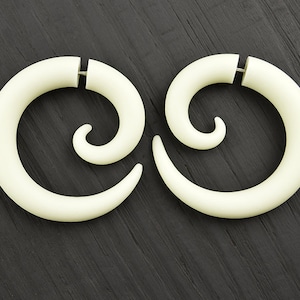 Spiral Gauges Faux Gauge Earrings Zombie Earrings Creepy Jewelry Spiral Earrings Christmas Earrings Spiral Plugs Stud Earrings Ear Plugs image 2