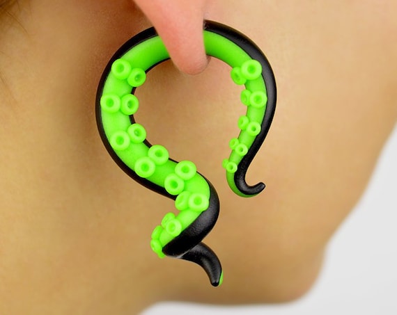 Octopus Tentacles Fake Gauge Earrings Anime Earrings Poison Etsy Octopus Tentacles Fake Gauge Earrings Anime Earrings Poison Etsy