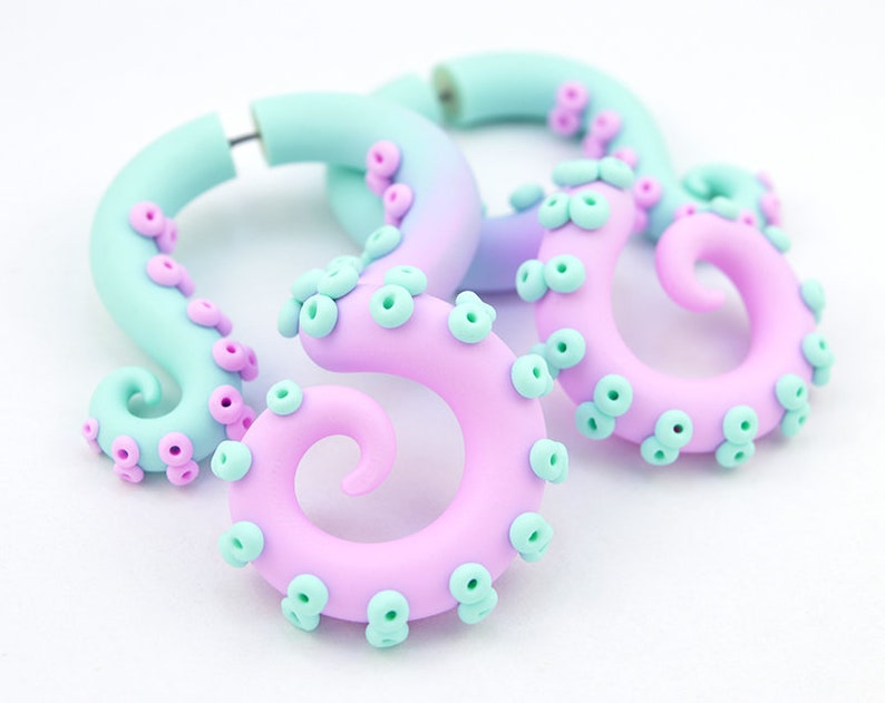 Octopus Ear Plugs Fake Plugs Tentacle Gauge Quinn Costume Etsy UK