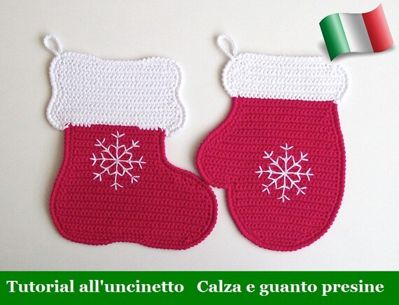 Presina Albero Di Natale Uncinetto.110it Il Tutorial Alluncinetto Guanto E Calza Presine Etsy