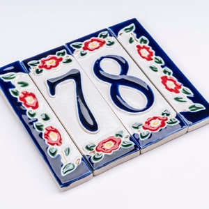 Hand-Made Ceramic House Number 13 cm