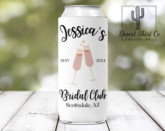 Bridal Club / Scottsdale Can Cooler / Custom Can Cooler Arizona Bachelorette Custom Slim Can Cozie Summer Wedding Favor Party Favor Cocktail