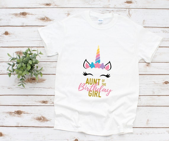 Auntie Of The Unicorn Birthday Girl T-Shirt Matching Shirt Auntie Of The Unicorn Birthday Girl T-Shirt Matching Shirt