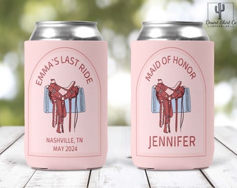 Bride Last Ride / Nashville Can Cooler / Custom Can Cooler Arizona Bachelorette Custom Slim Can Cozie Summer Wedding Favor Party Favor