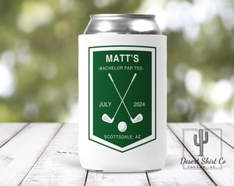 Golf Bachelor Party Custom Can Cooler / Scottsdale Arizona Can Cooler / Custom Can Cooler / Bachelor Party Favor / Custom Wedding Favor