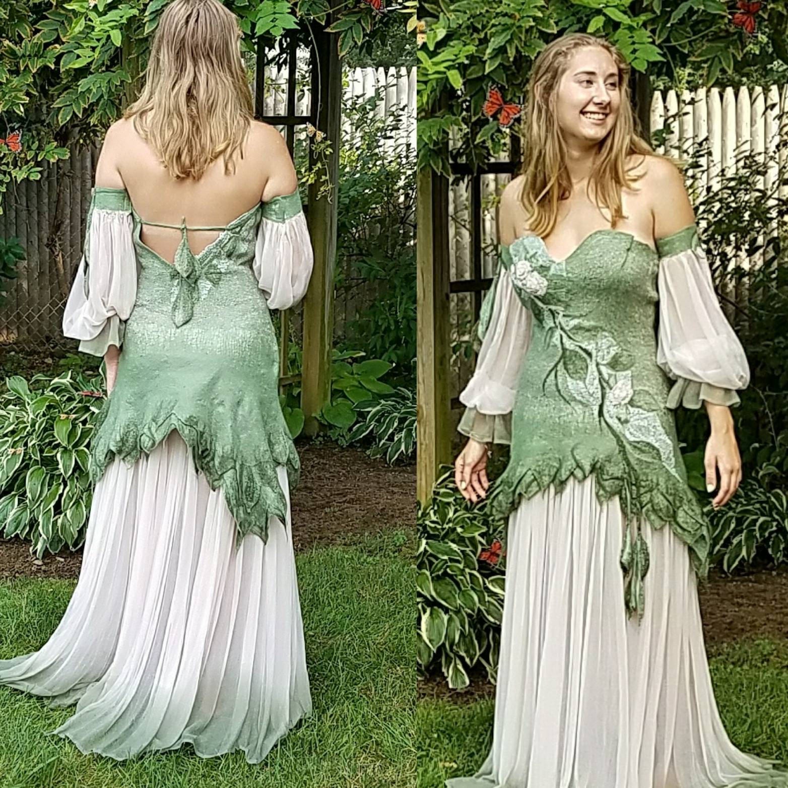 Woodland Fairy Dress in Sage Green and ...