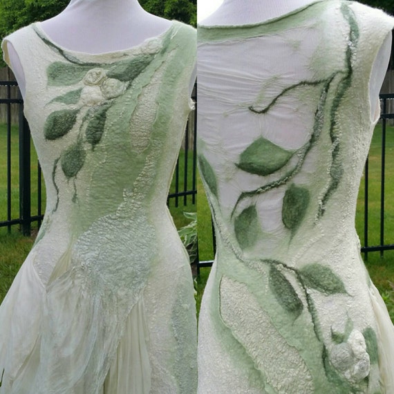 Nuno Felted Woodland Fairy Dress Made To Order Short Etsy